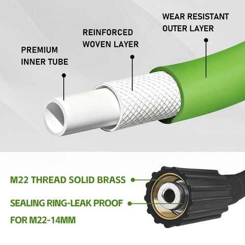 FSQLB 35 ft reach helps clean driveways and patios efficiently.