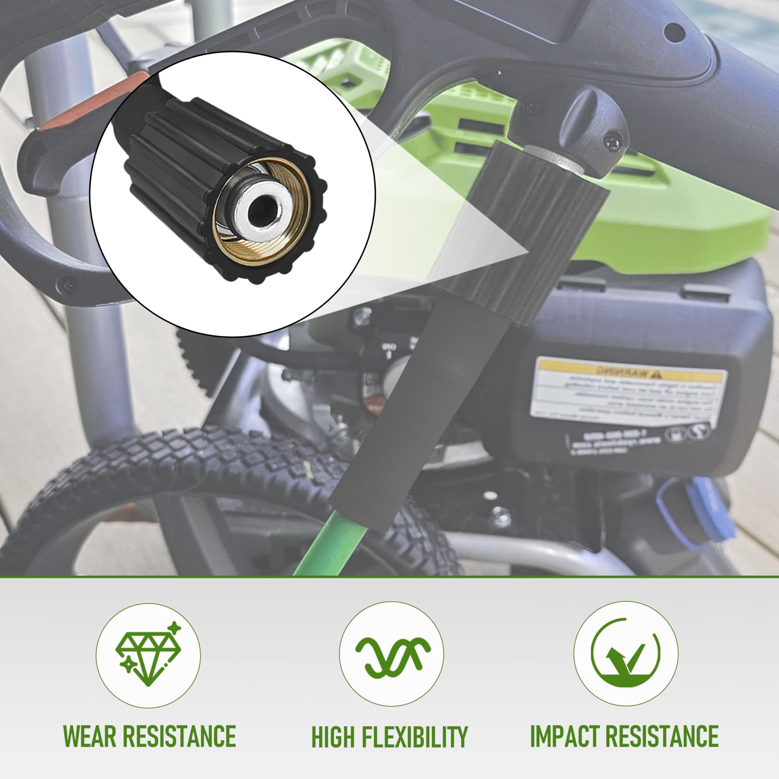 FSQLB durable hose withstands high-pressure cleaning on concrete surfaces.