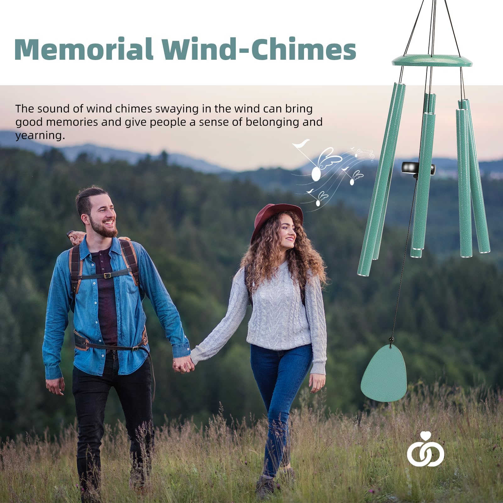FSVGYY 32-inch wind chime tuned to E pentatonic for rich chords.