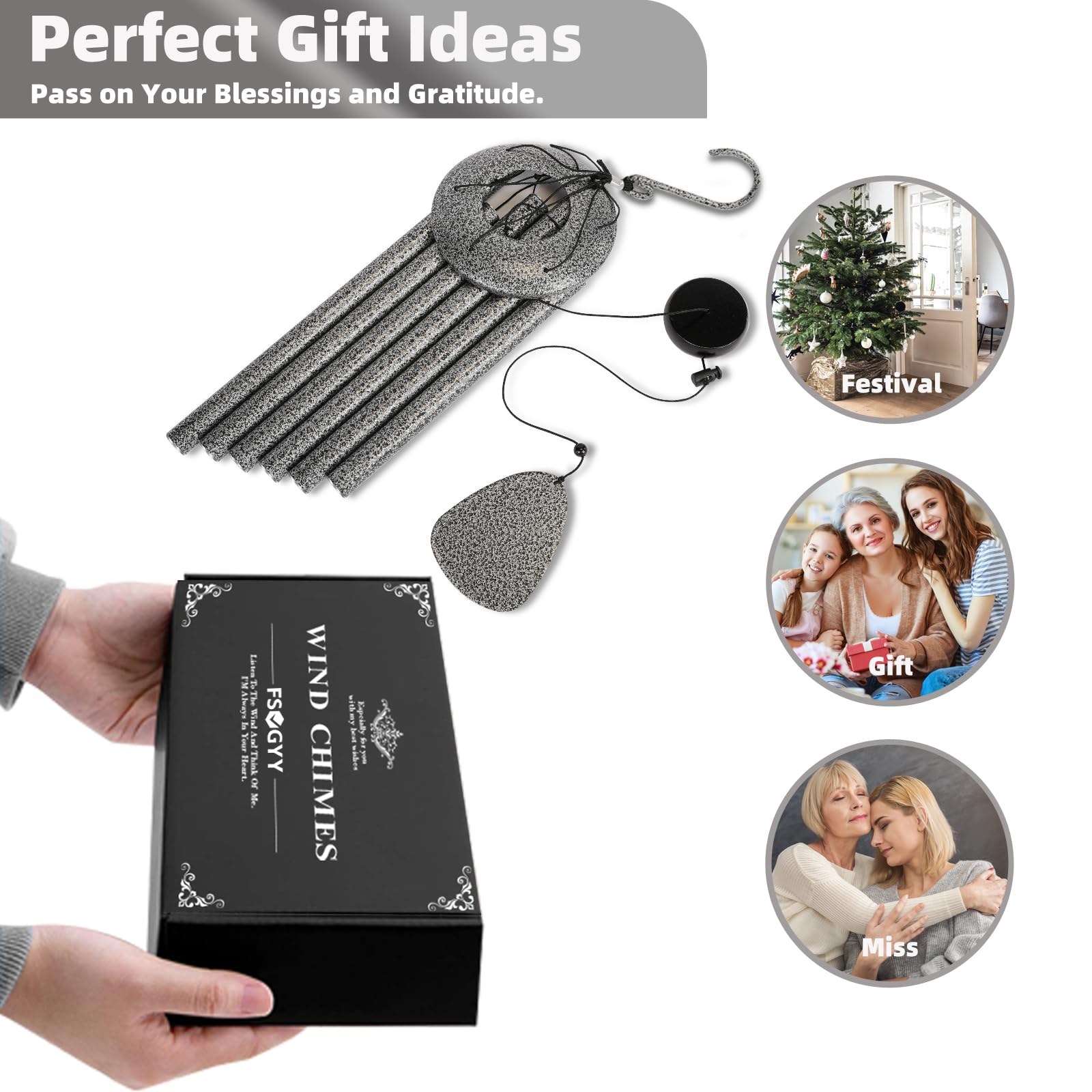 FSVGYY wind chimes gift-ready packaging ideal for housewarmings anniversaries and memorials