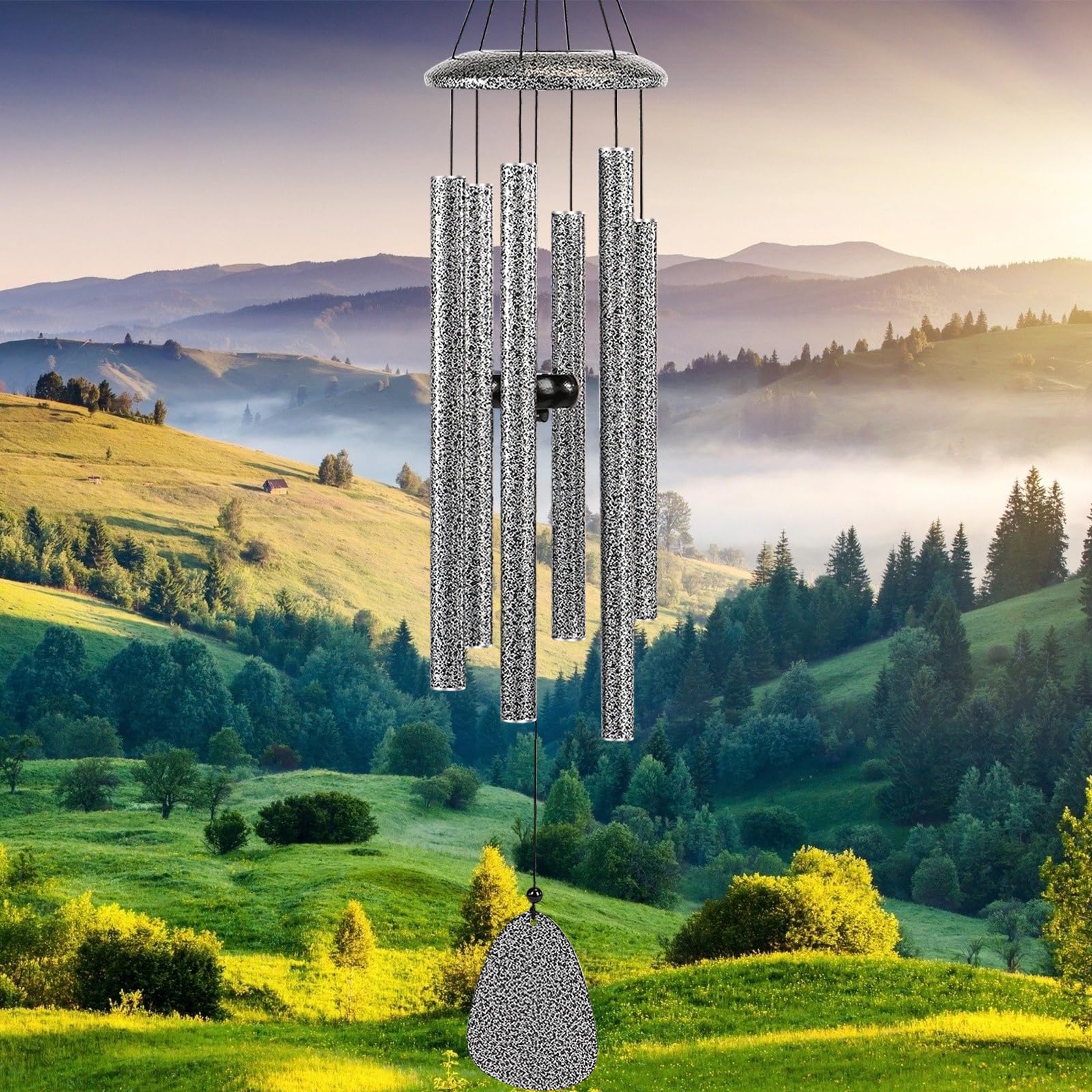 FSVGYY wind chimes outdoor deep tone 32-inch delivers calming melodies for patios