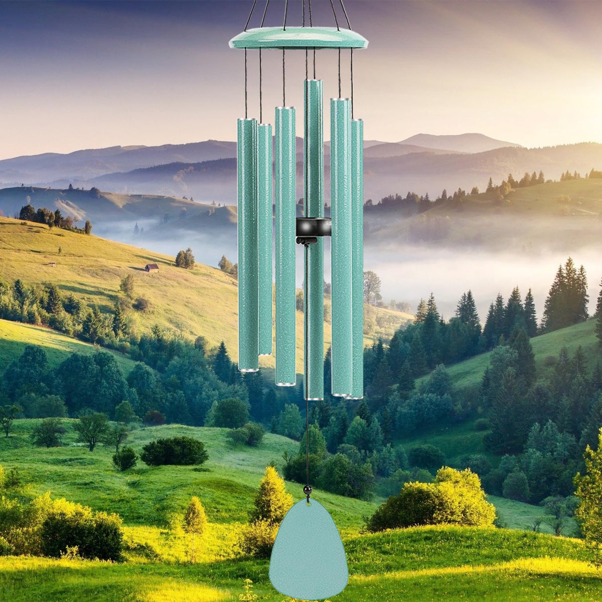 FSVGYY wind chime outdoors with deep tone for relaxing ambience.