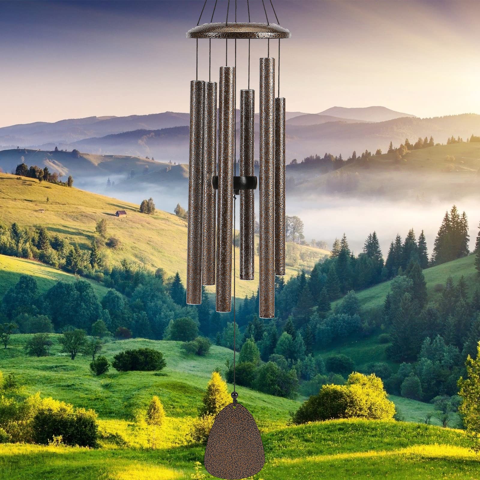 FSVGYY wind chimes deep-tone 32-inch with precise tuning for relaxing outdoor music.