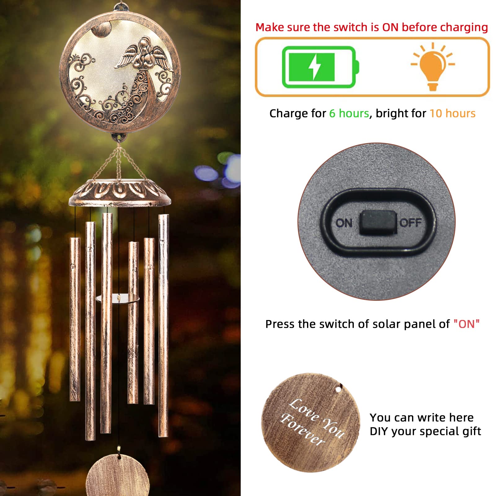 FSVGYY memorial wind chime garden decor echoes cherished memories