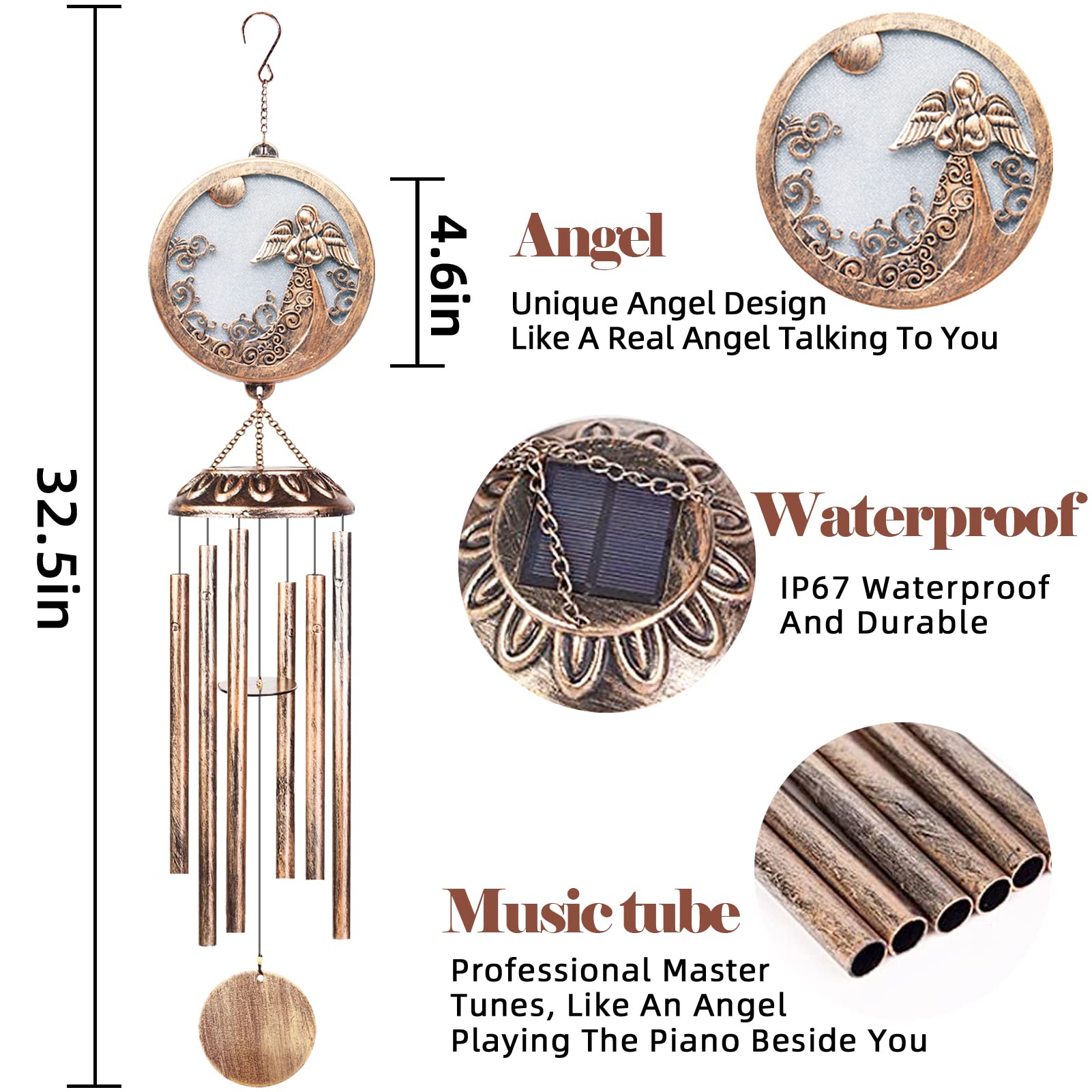FSVGYY solar lighting wind chime adds gentle night glow and calming sound