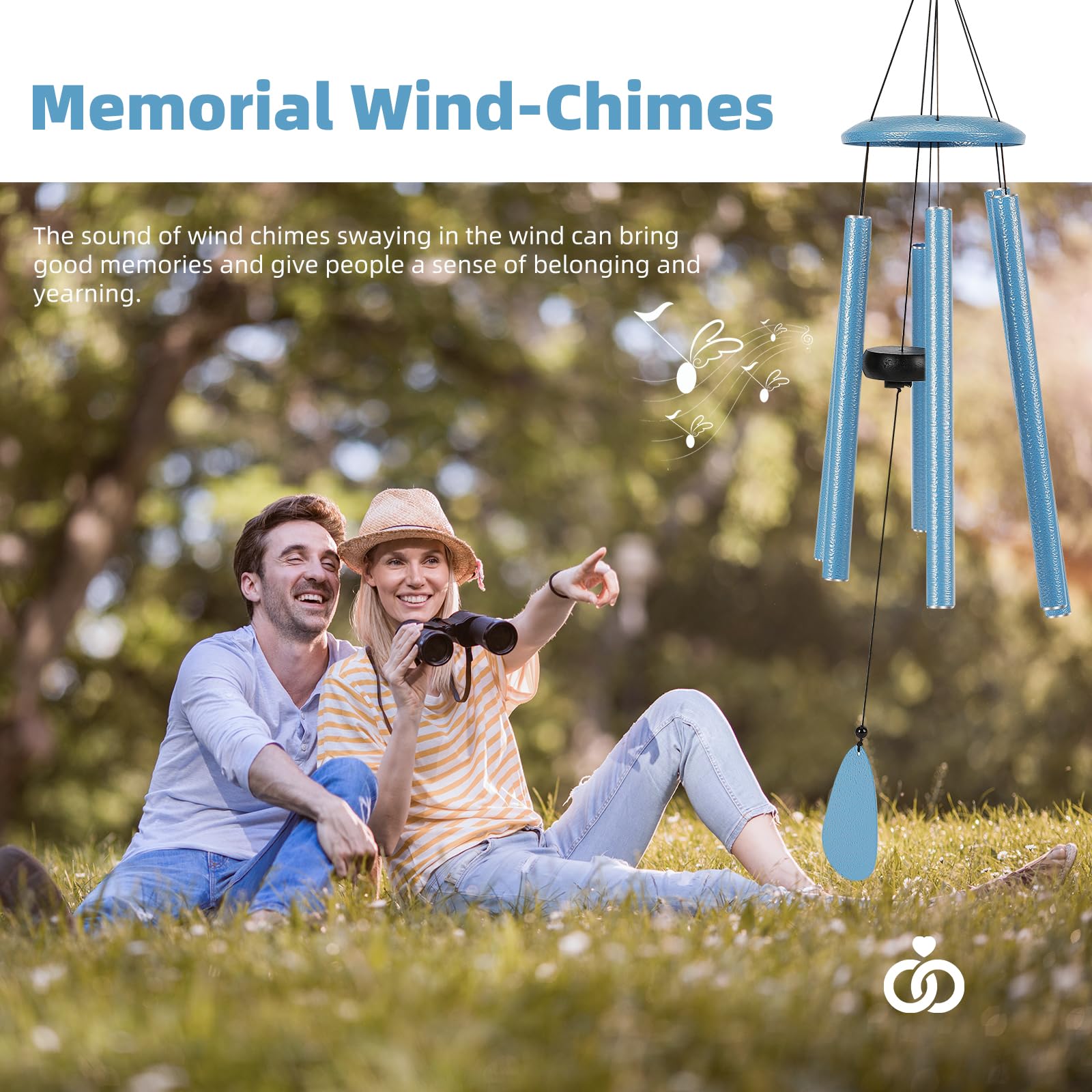 FSVGYY wind chimes 32-inch tuning to E pentatonic for harmonious melodies.