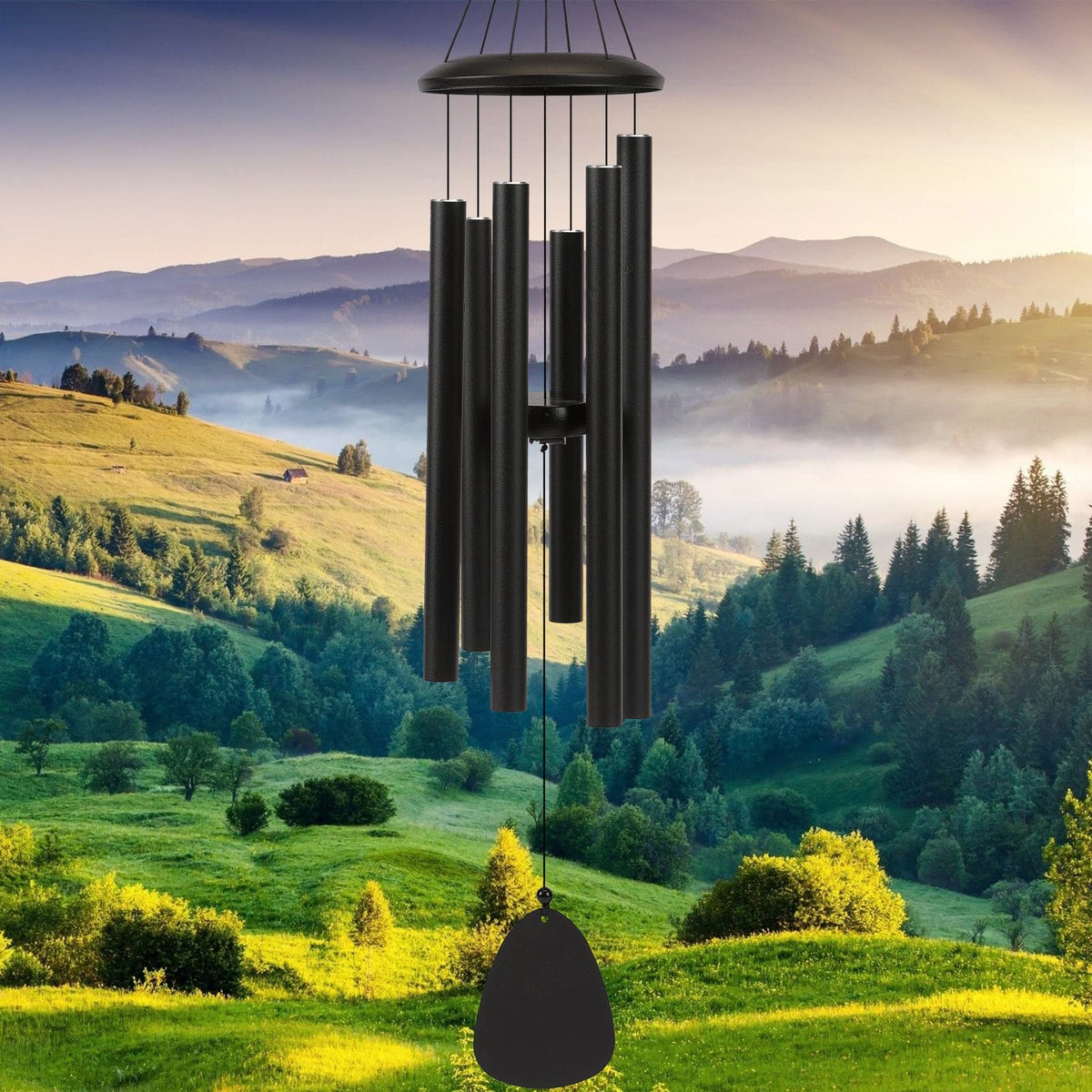 FSVGYY 32-inch outdoor wind chimes with deep-tone melody for calming outdoor spaces.