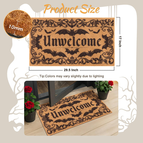 Fttoyoly Artificial coir mat with rubber backing resists wear and dirt at entry.
