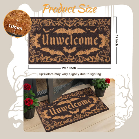 Fttoyoly Bat motif entryway doormat provides stylish anti-slip support for outdoor use.