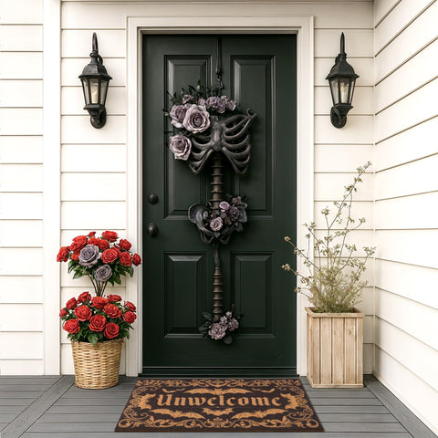 Fttoyoly Dark humor goth mat welcomes visitors while helping keep floors cleaner at the threshold.