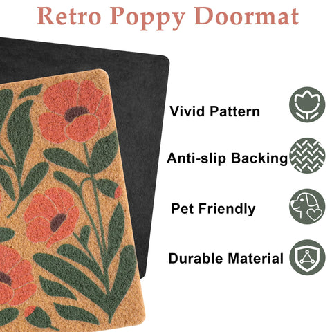 Fttoyoly durable coir surface resists wear while brushing dirt from shoes before entry daily.