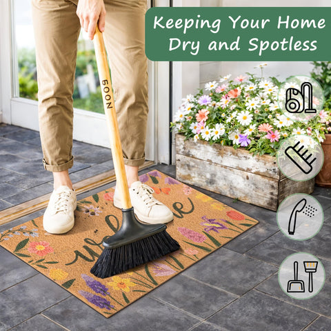 Fttoyoly easy-clean mat can be shaken, brushed, or vacuumed to refresh.