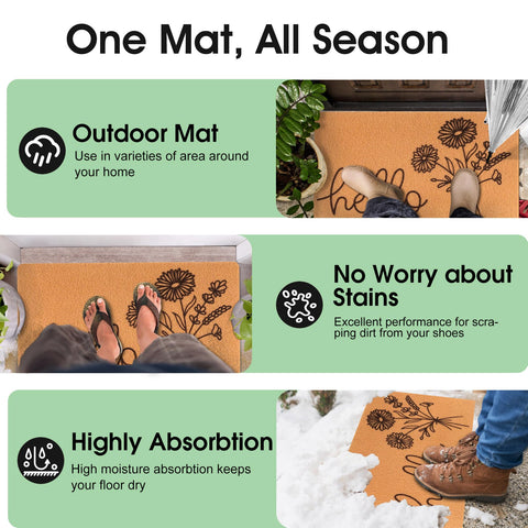 Fttoyoly indoor outdoor mat remains stylish at porches or foyers through seasons.