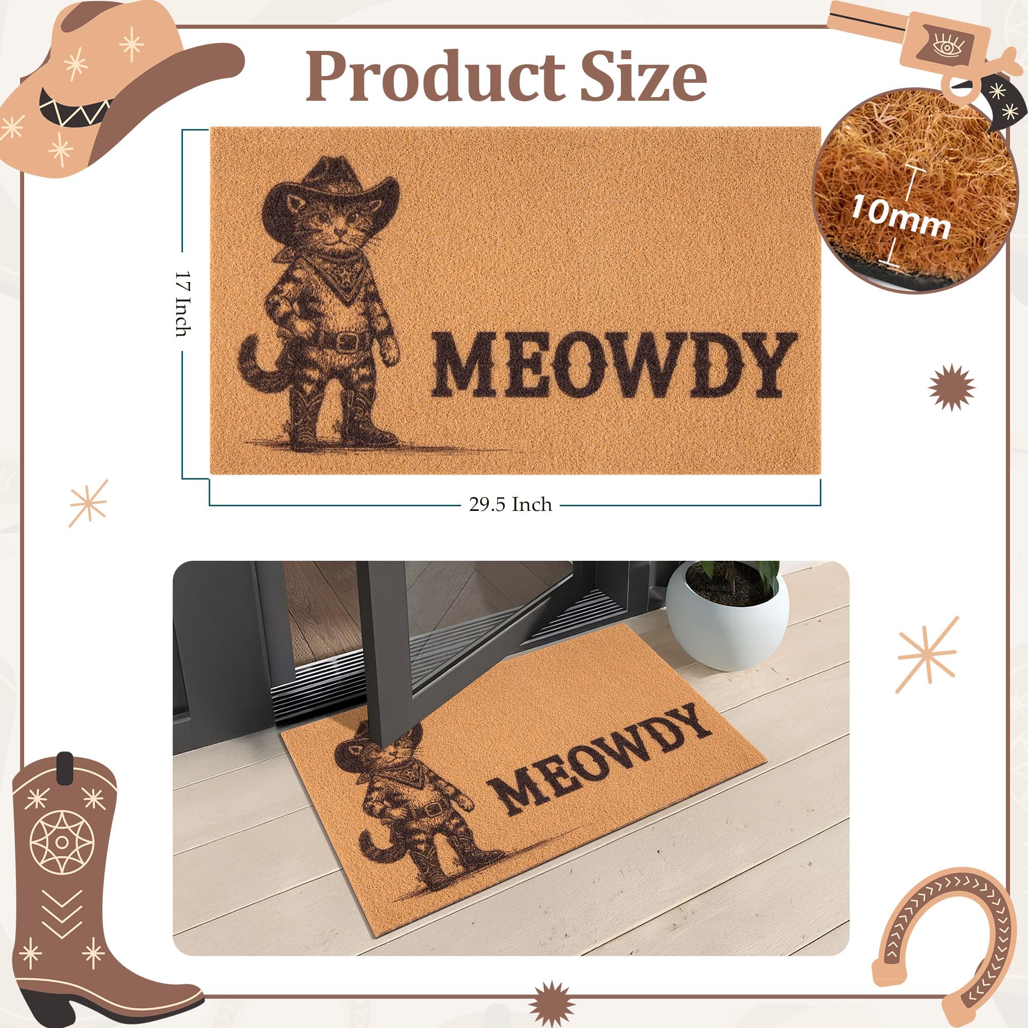 Fttoyoly indoor-outdoor doormat scrapes dirt at the threshold and traps debris.