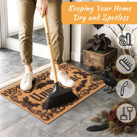 Fttoyoly Indoor outdoor gothic entrance mat blends with porch decor.