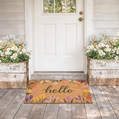 fttoyoly spring decor mat is easy to shake clean and maintain