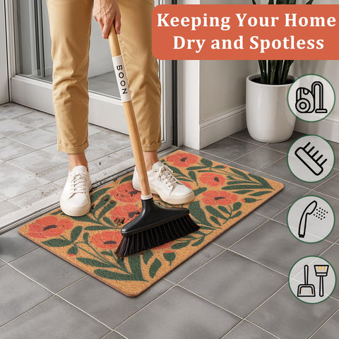 Fttoyoly non-slip backing keeps the mat in place on busy thresholds.