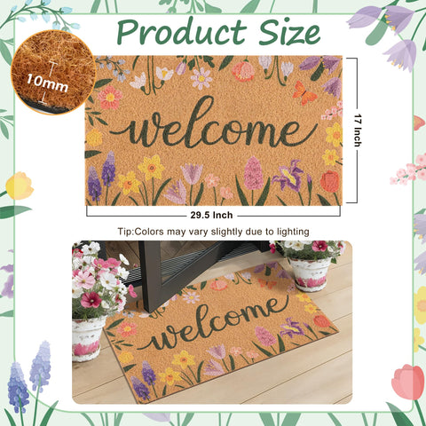 Fttoyoly outdoor-indoor door mat with durable non-slip backing for secure placement.