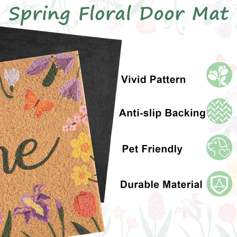 Fttoyoly porch entryway floral mat complements varied decor styles.