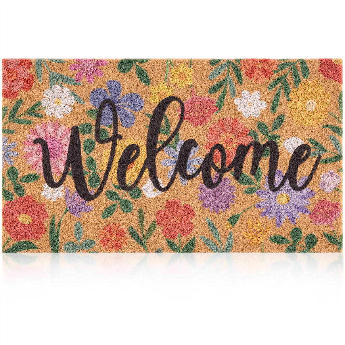 Fttoyoly spring floral doormat at the front door adds color while trapping dirt.