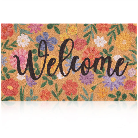 Fttoyoly spring floral doormat at the front door adds color while trapping dirt.