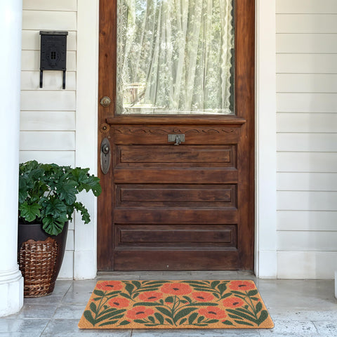 Fttoyoly welcome mat outdoor use enhances entry with floral design and seasonal charm everyday curb-appeal.