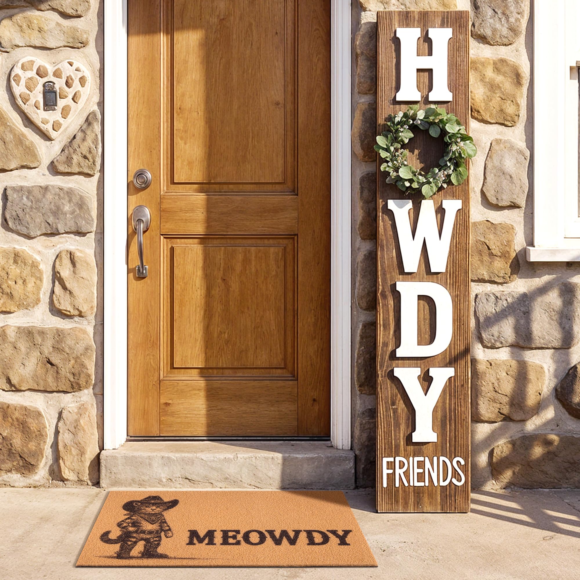 Fttoyoly western cowboy door mat with non-slip backing for daily use.