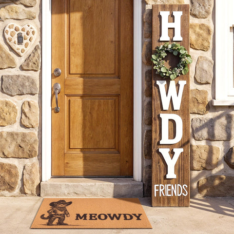 Fttoyoly western cowboy door mat with non-slip backing for daily use.