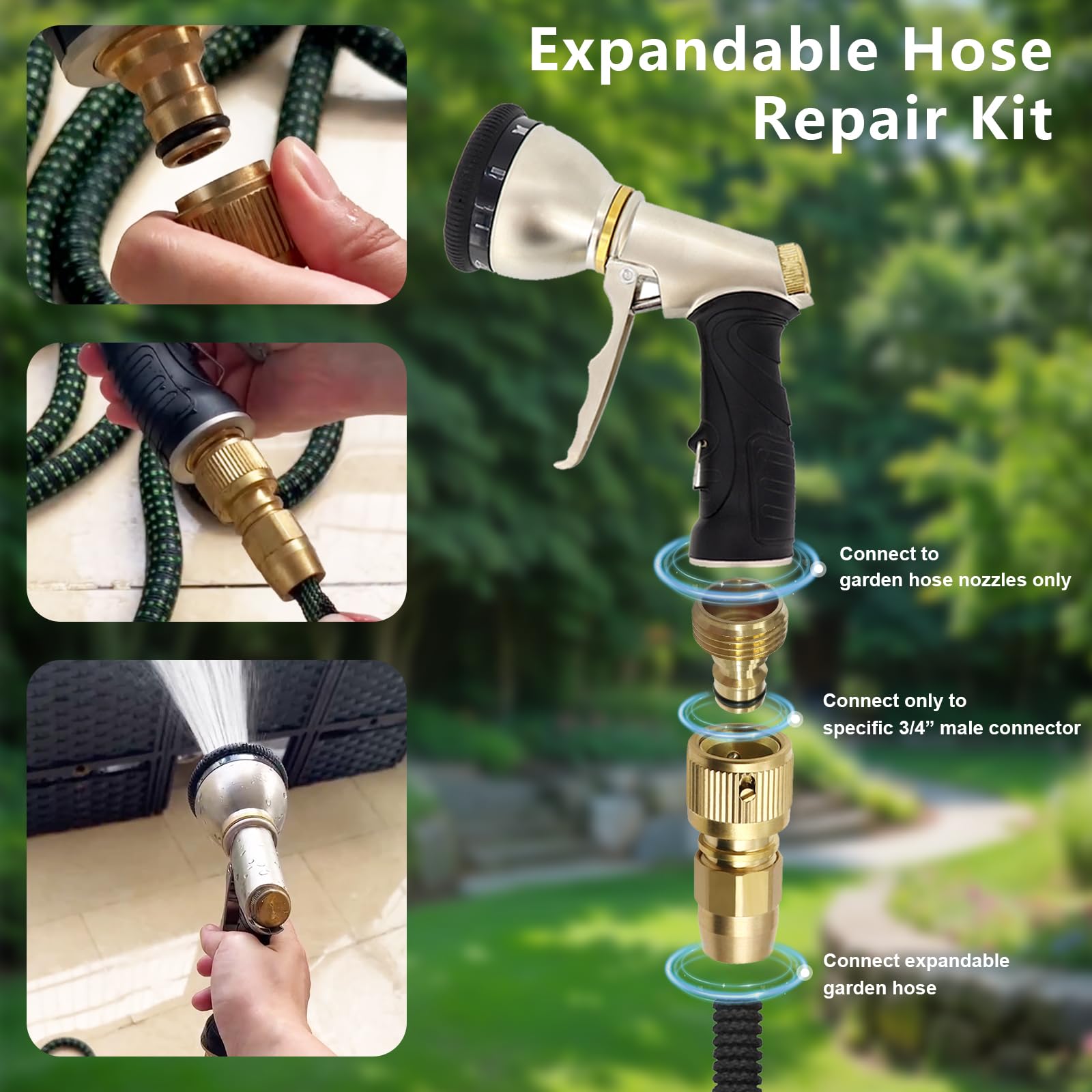 FUATY brass repair fittings provide durable, leak-resistant hose connections.