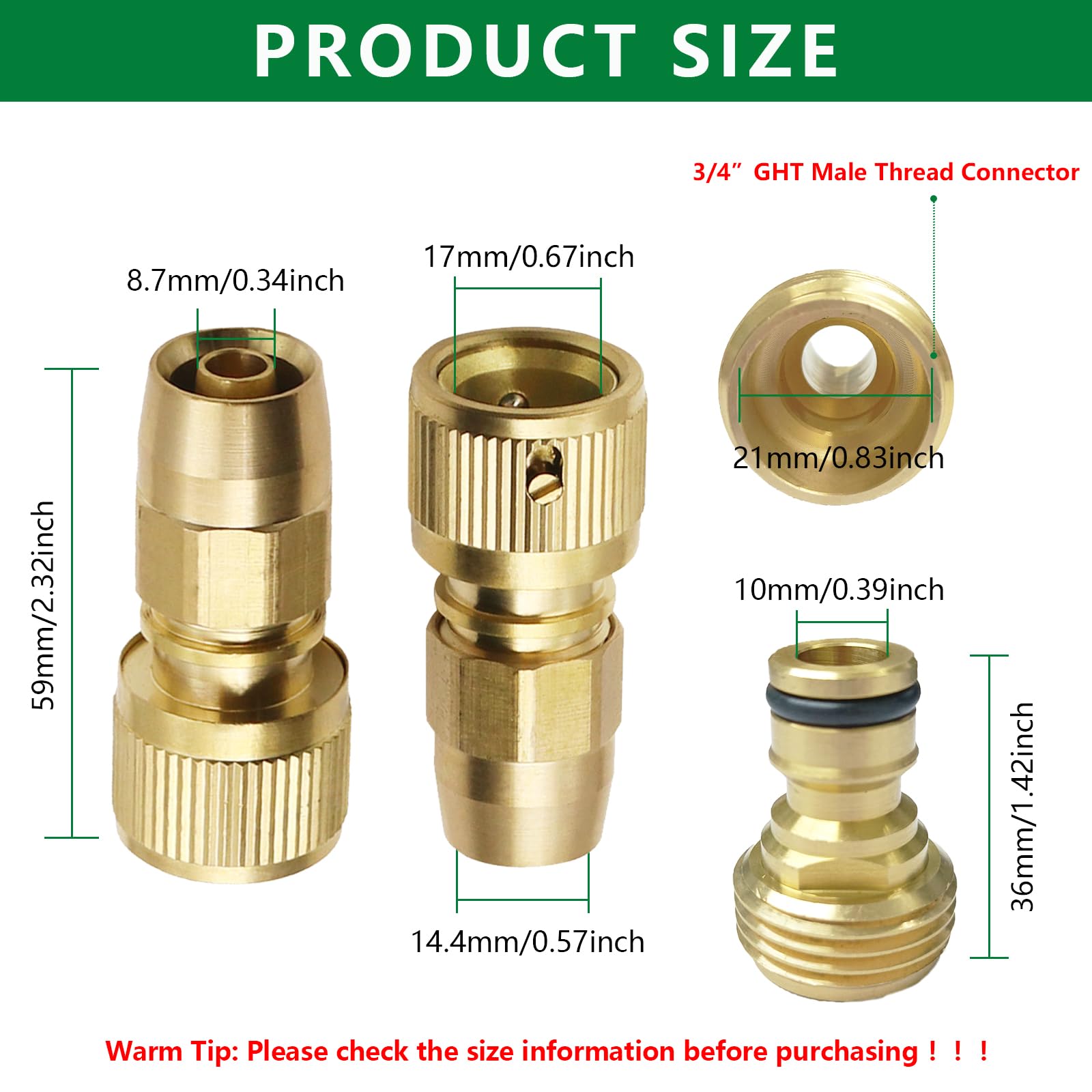 FUATY durable brass material close-up highlights outdoor-friendly construction.