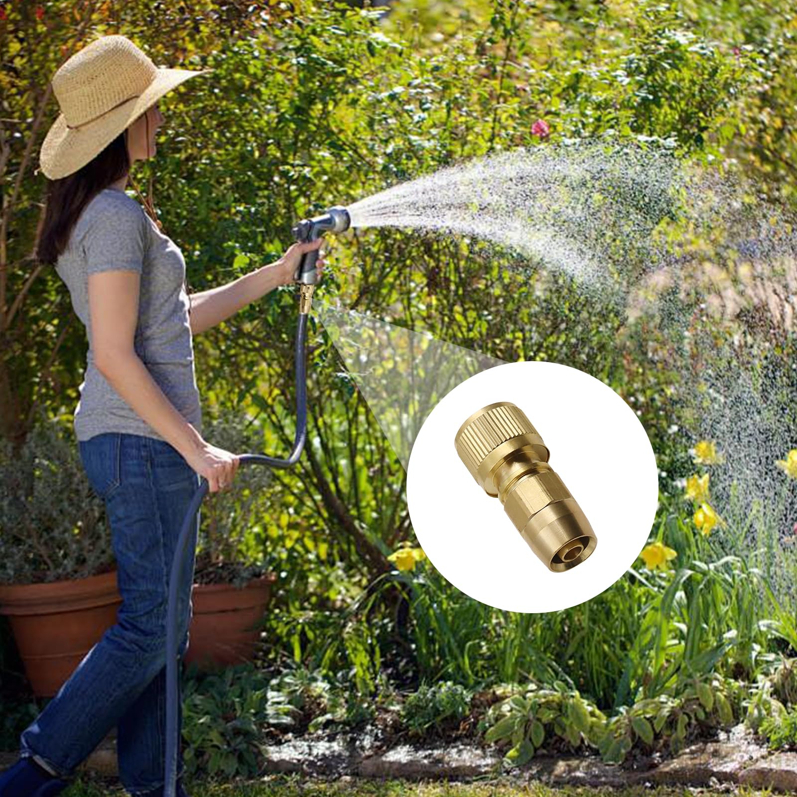Hose connection with FUATY repair kit in action.
