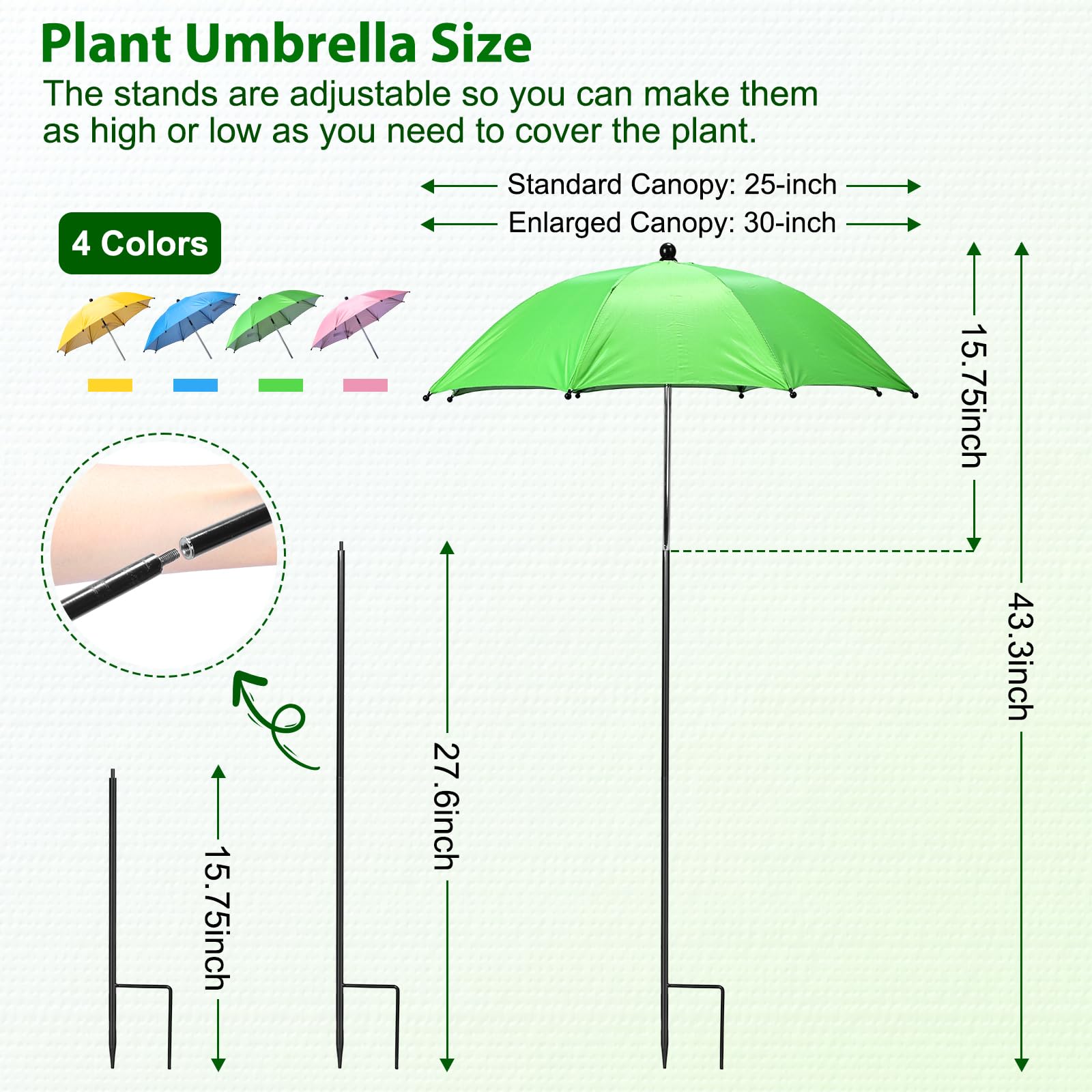 FuBegi adjustable stake keeps shade coverage at the perfect height.