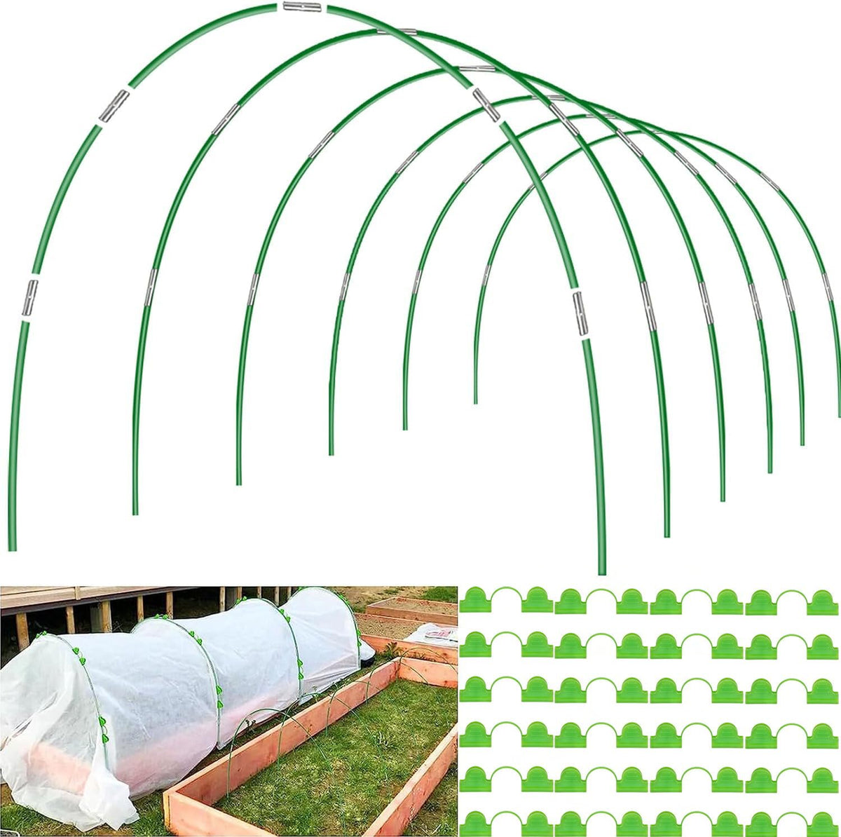 FuBegi garden hoops on raised beds provide pest protection and healthier greens.