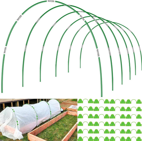 FuBegi garden hoops on raised beds provide pest protection and healthier greens.