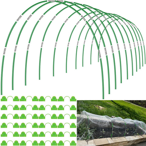 FuBegi 60pc garden hoops for raised beds forming a protective tunnel over vegetables