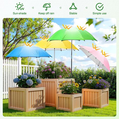 FuBegi plant shade umbrellas with stake extend coverage at varying heights