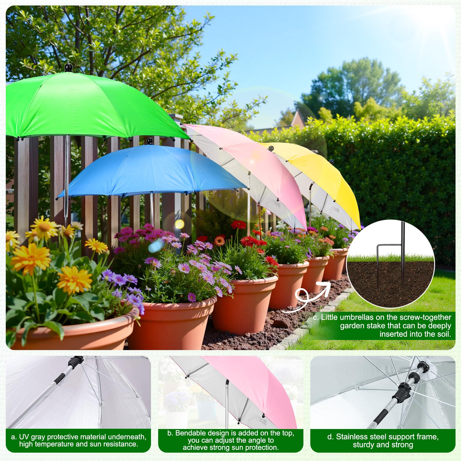 FuBegi garden umbrella set brightens backyard while shielding foliage