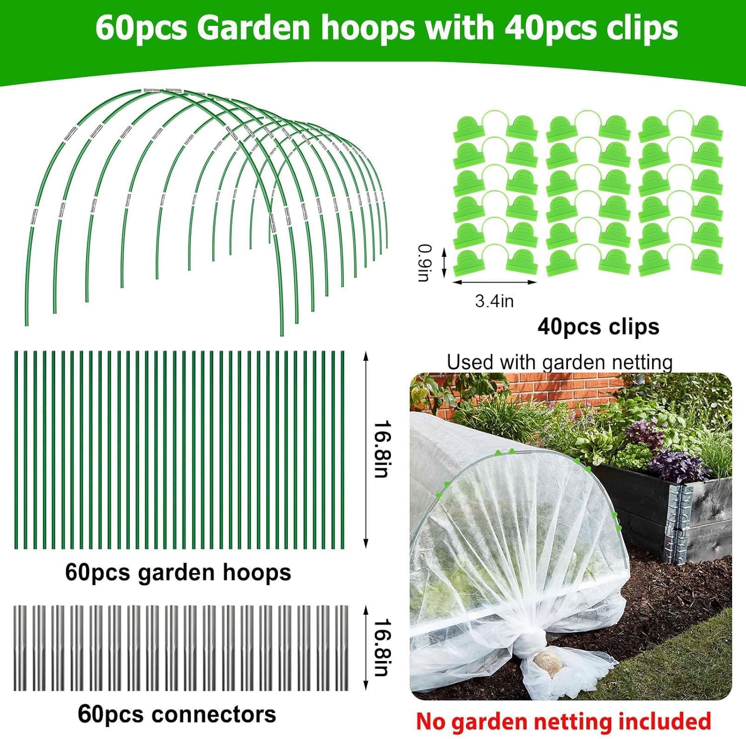 FuBegi fiberglass greenhouse tunnel hoops resist wind and sun for sheltered crops