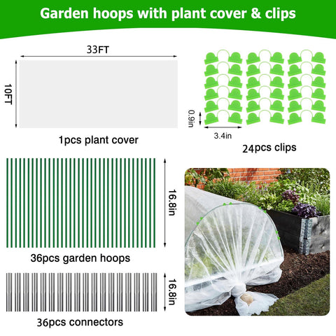 FuBegi plant cover frost cloth unrolled over plants to protect from frost.