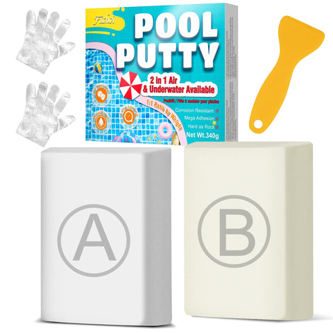 Fuchoi Pool Putty underwater patch sealing a crack beneath water