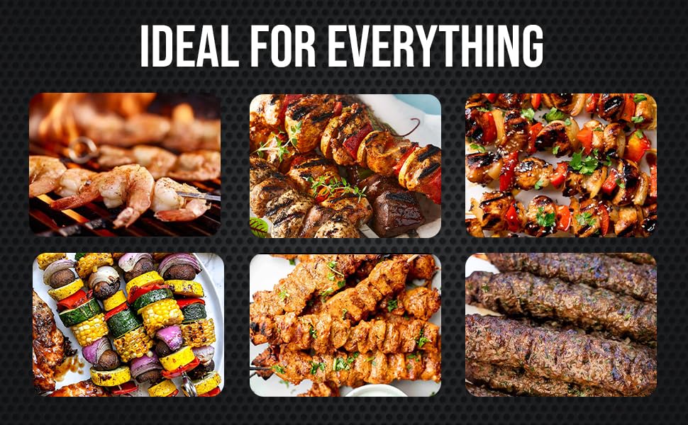 Dishwasher-safe Fuego skewers simplify cleanup after meals.