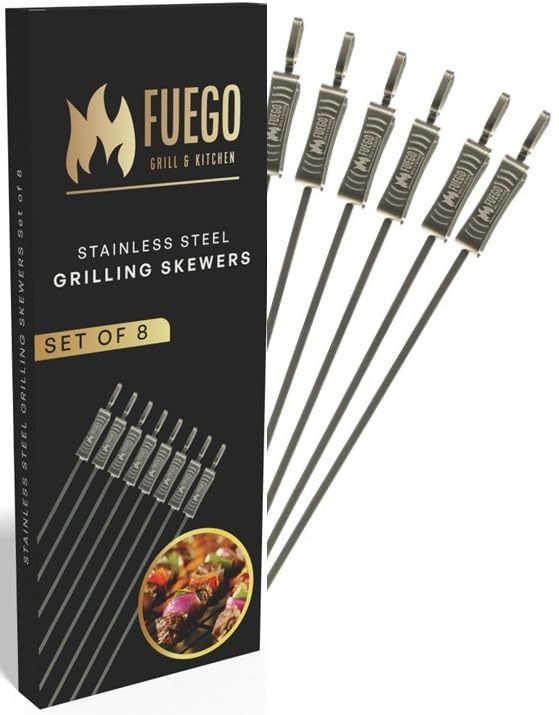 Push slider design on Fuego skewers aids loading and safety.