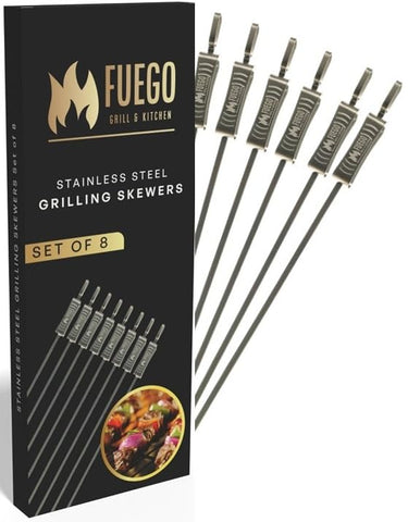 Push slider design on Fuego skewers aids loading and safety.