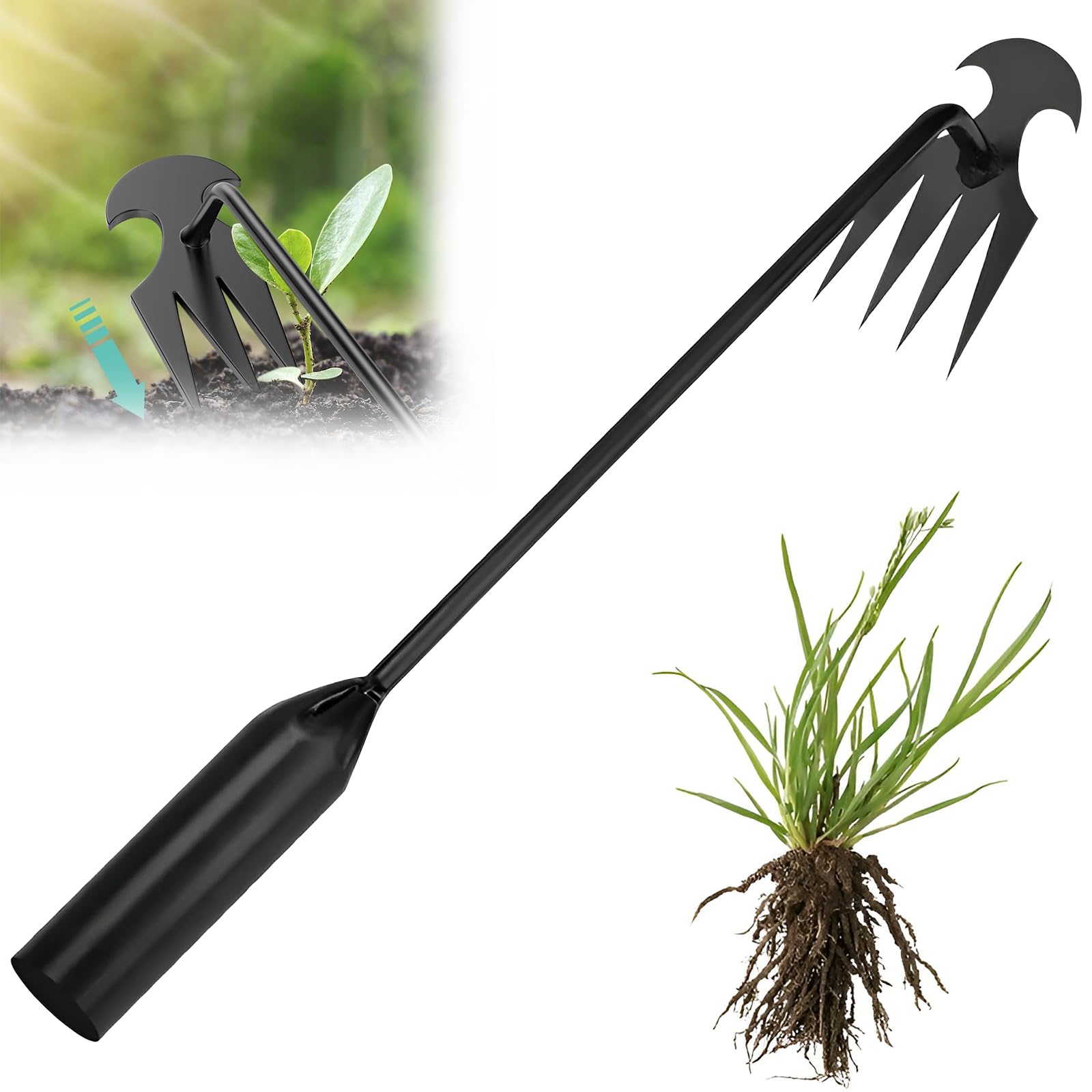 Fugit weed puller tool in 15.7-inch design for easy weed uprooting.