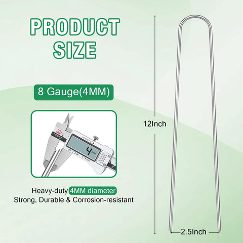 FUIJOL galvanized 100-pack stakes resist rust for long outdoor use.