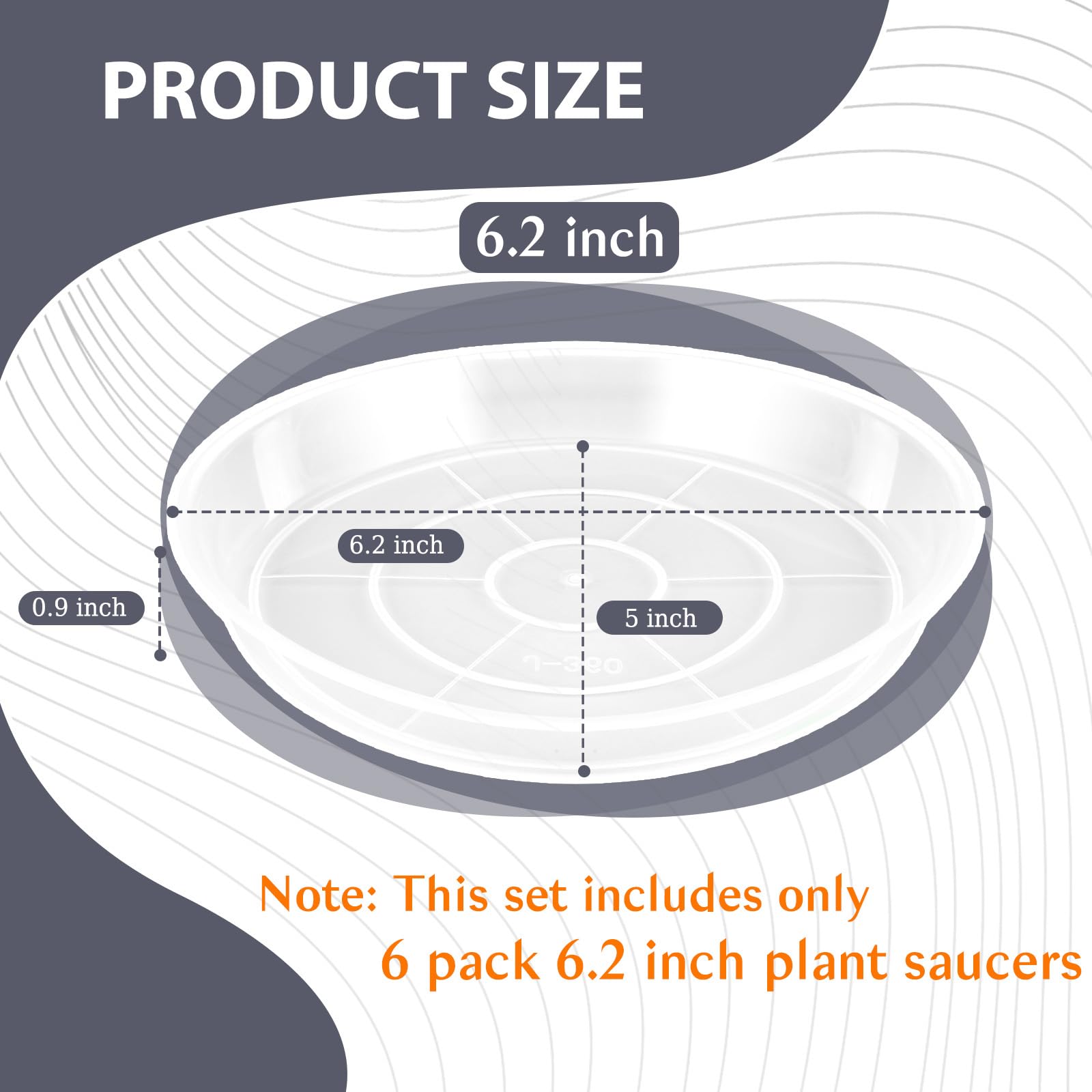 FUIJOL 6-pack clear trays, side-by-side view, flexible use for multiple pots.