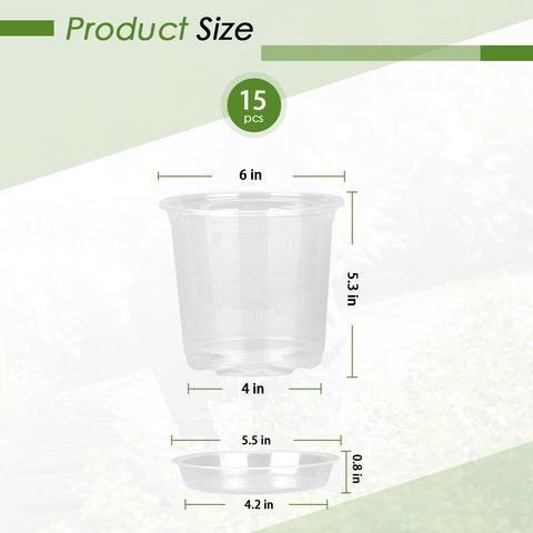 Fuijol clear nursery pot with drainage holes for healthy aeration