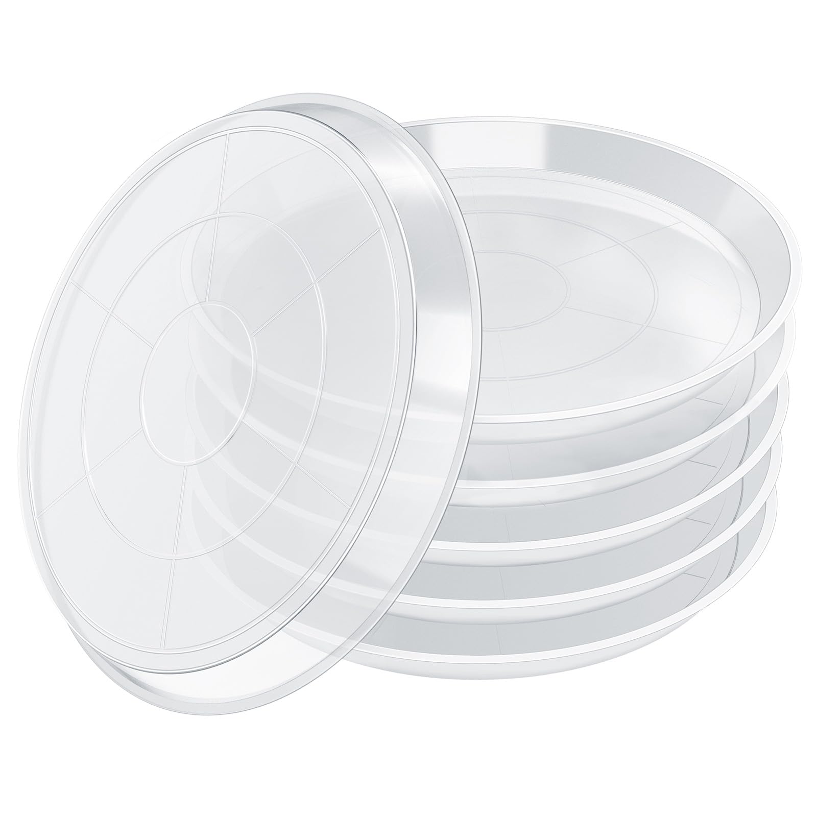 FUIJOL clear plant saucer, top view, captures excess water for clean surfaces.