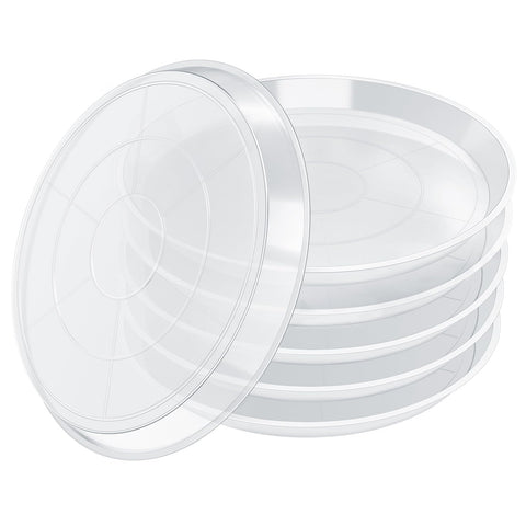 FUIJOL clear plant saucer, top view, captures excess water for clean surfaces.