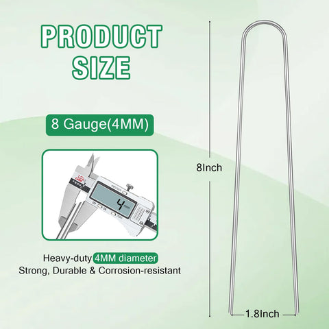 FUIJOL galvanized 8-inch stakes with beveled tip for easy soil penetration